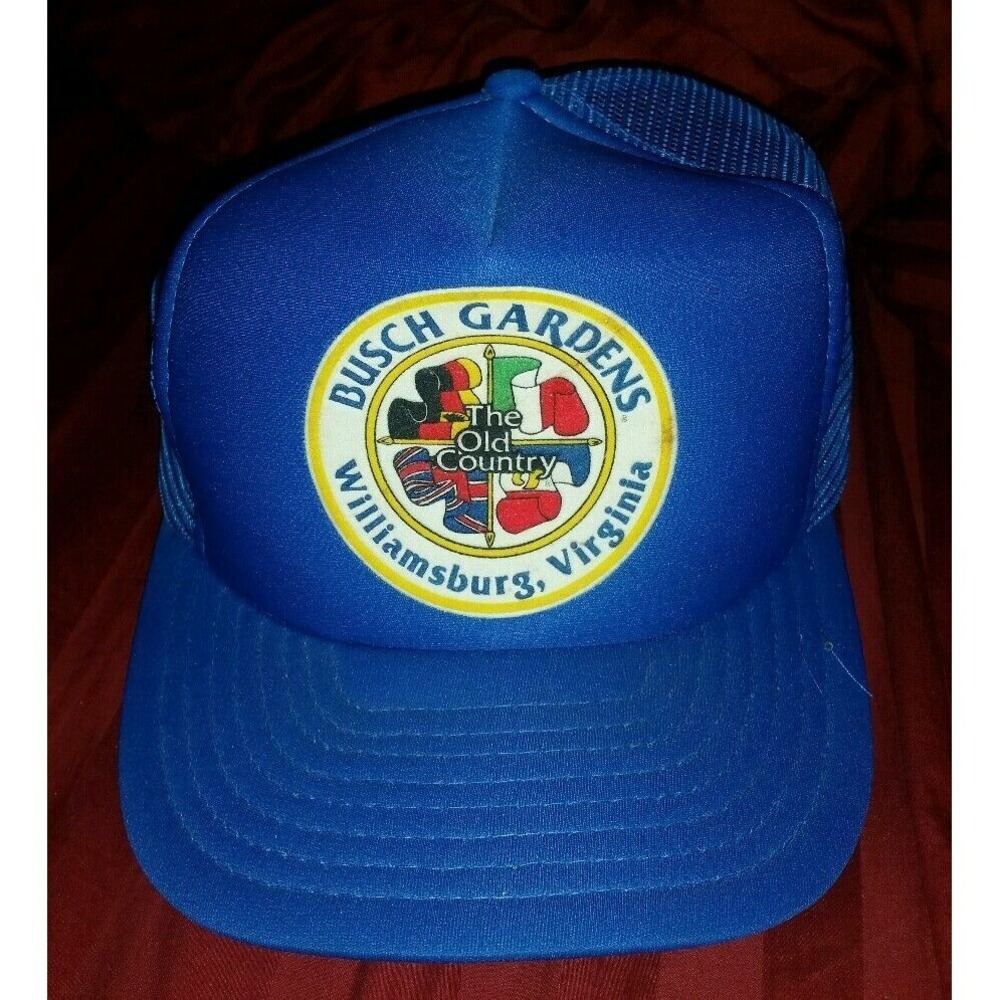 BUSCH GARDENS The Old Country Williamsburg Virginia VA VINTAGE BLUE SNAPBACK HAT